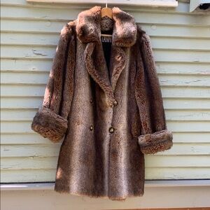 Oleg Cassini Luxurious Brown Teddy Jacket
